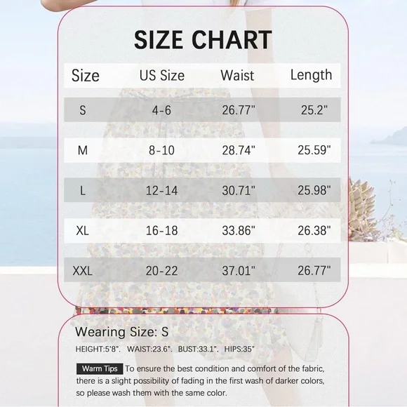 Women’s Boho Floral Flowy Midi Skirt High Waisted w/ Pockets NIP XL - Picture 3 of 7